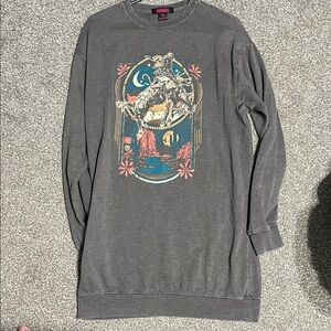 Rock & roll cowgirl grey rodeo sweatshirt dress